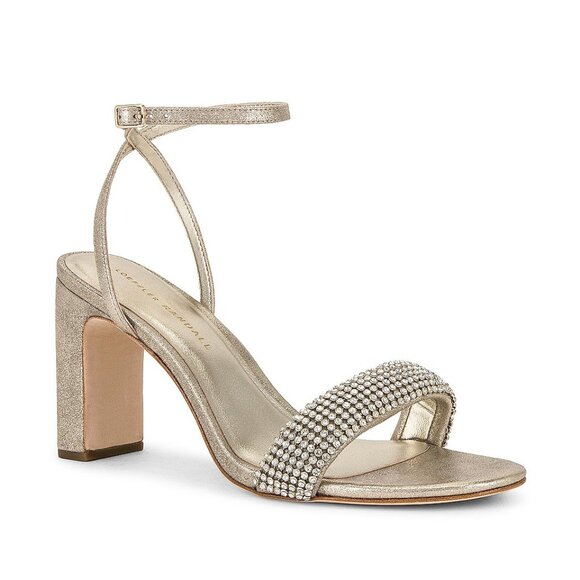 NEW Loeffler Randall Shay Wrap Sandal in Cappucino Sparkle & Rhinestones